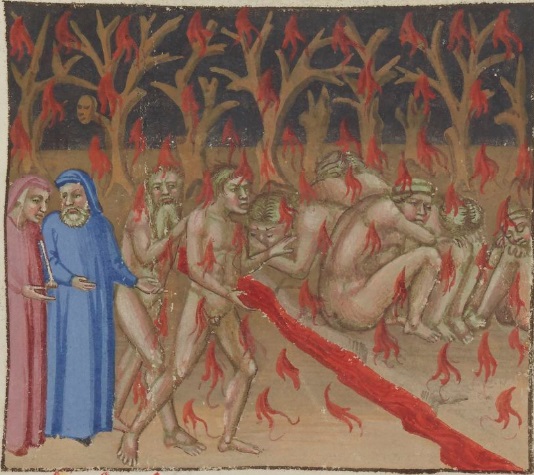 Dante et blasphémateurs (Paris, BnF, Italien 74 f.42)
